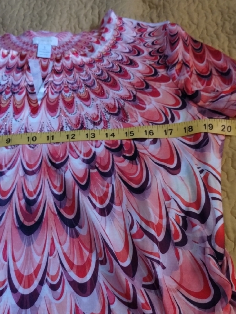 Chico's Pink Multi-Patterned Keyhole Tunic - Picture 12 of 14